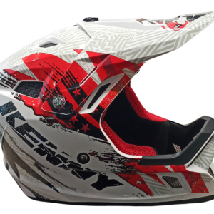 Casque Integral Kenny Decade Spray Blanc / Rouge / Noir