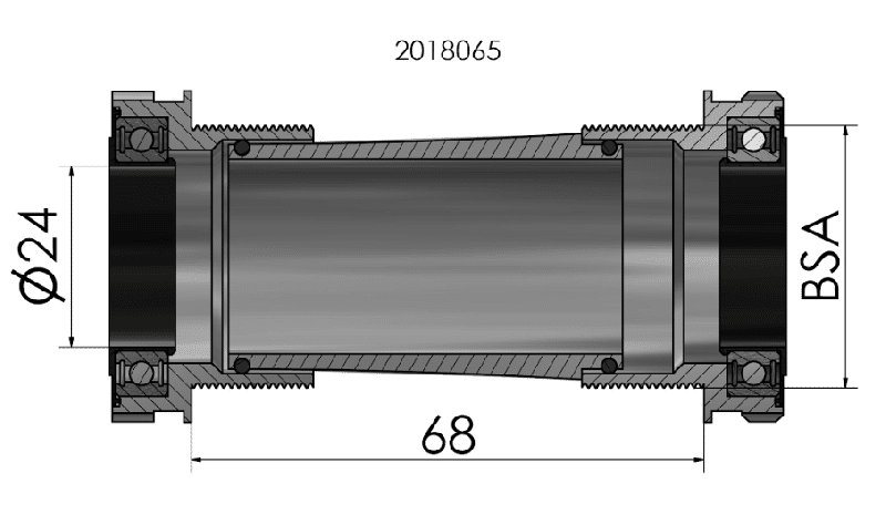 Boitier de pedalier Elvedes BSA route 24mm (SHIMANO) – Image 3