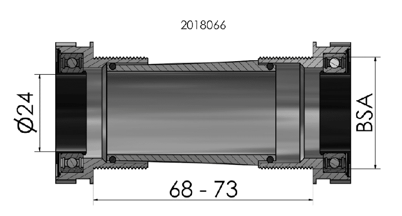 Boitier de pedalier Elvedes BSA mtb 24mm (SHIMANO) – Image 3