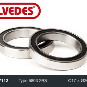 Roulement Elvedes Type 6803 2RS Ø17 x Ø26 x 5