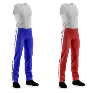 2 PANTALONS COIN BLEU/ROUGE