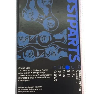 Chaine BST-PARTS 11 vitesses Sram/Shimano (126 maillons + quick link) argent