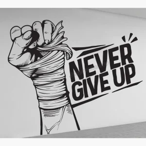 Décoration boxe Stickers Never Give Up