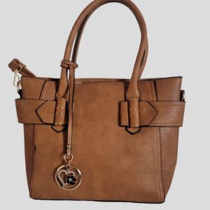 Sac à main pendentif cœur Camel.