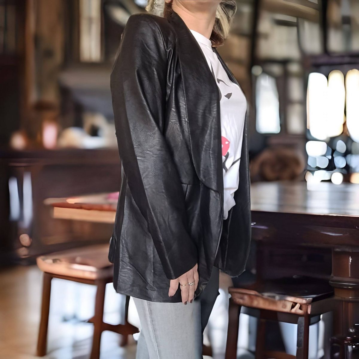 Blazer en simili cuir. – Image 5