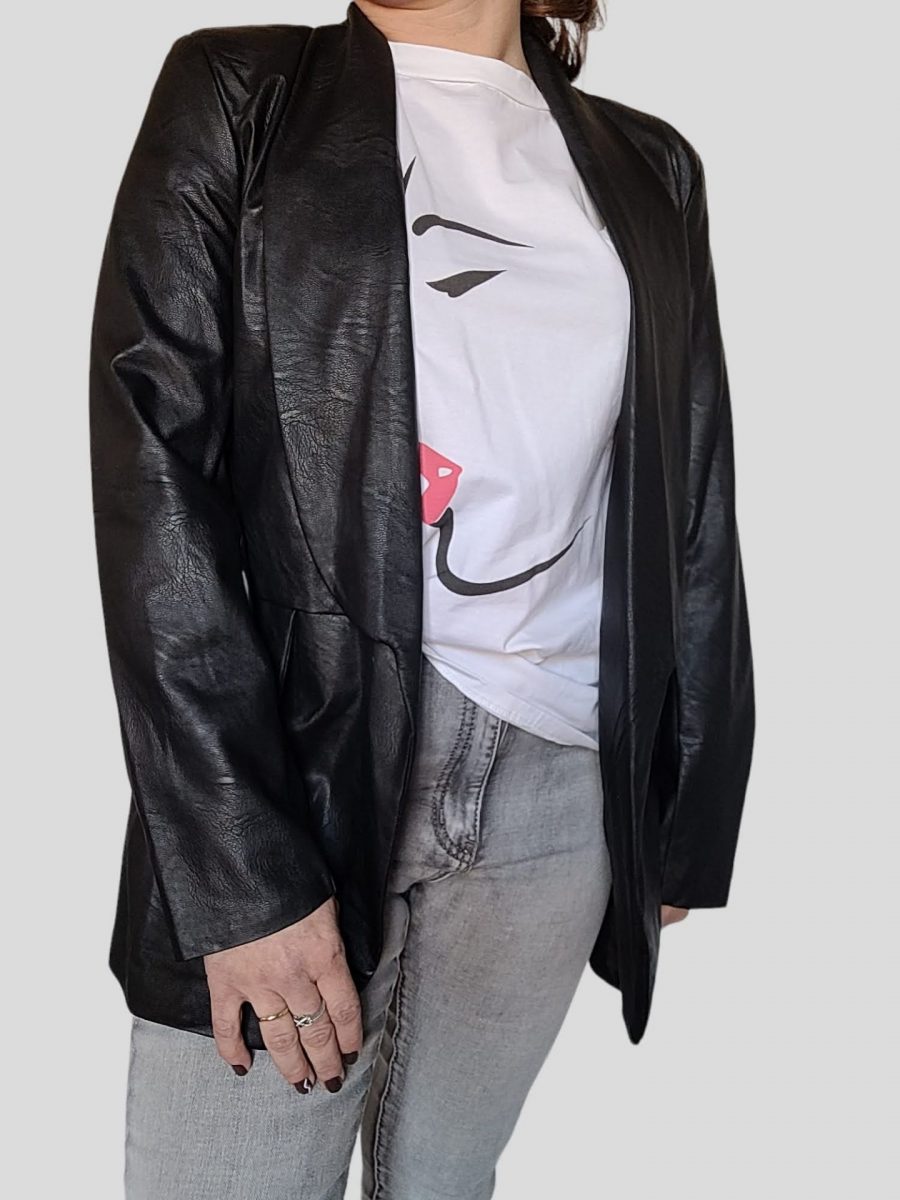 Blazer en simili cuir. – Image 3