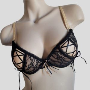 Soutien-gorge push up avec nœud Beige.