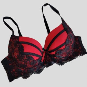 Soutien-gorge push up Rouge Dentelle Noire.