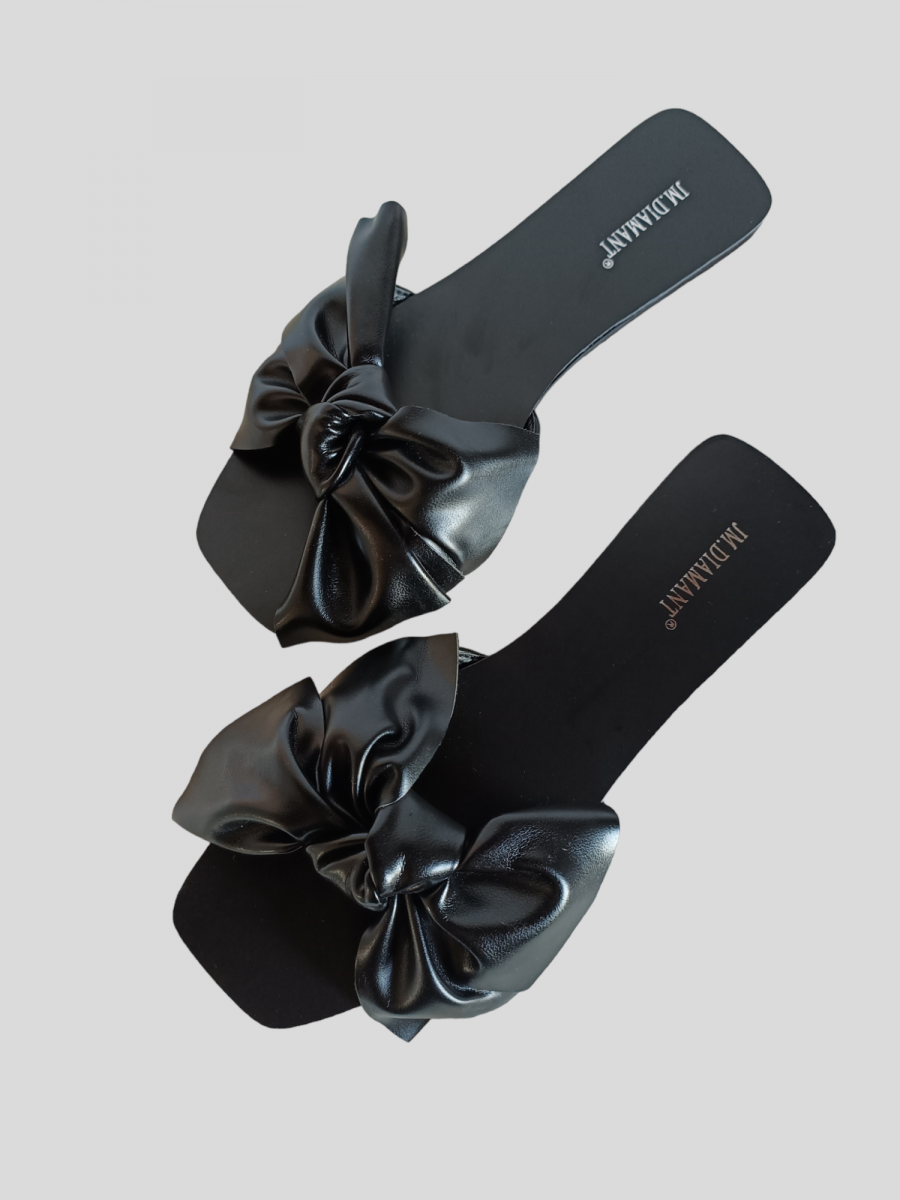 Mules plates avec nœud