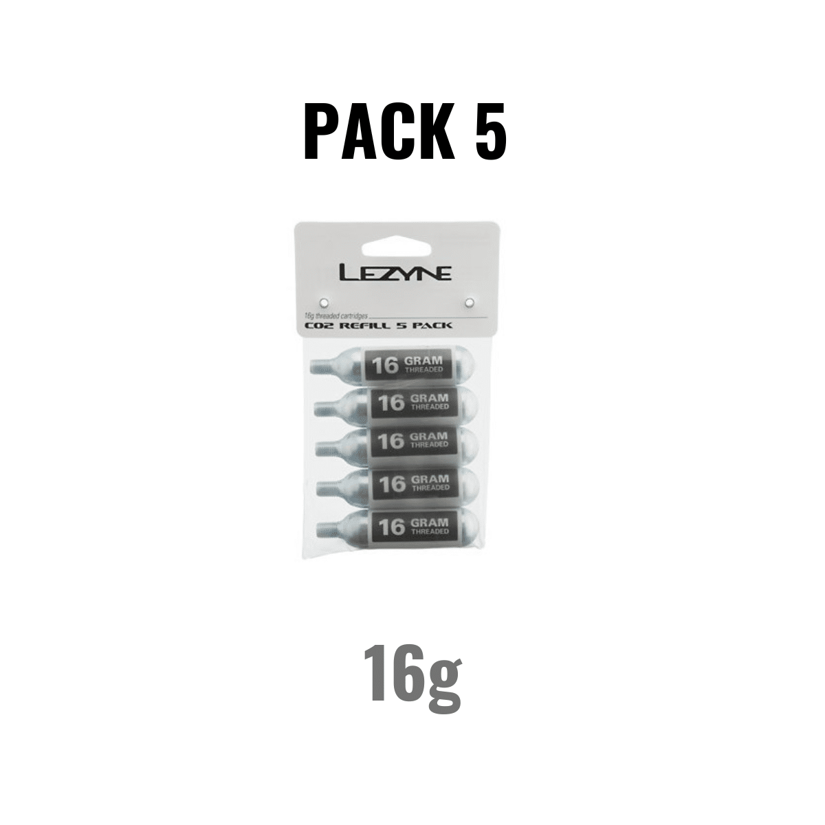 CARTOUCHES CO2 LEZYNE- 16g Box de 5 – Image 2