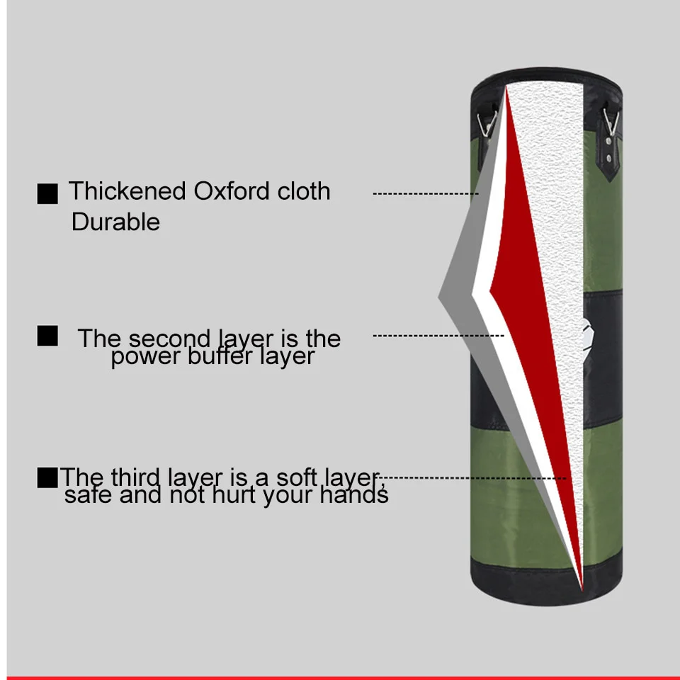 Sac de frappe 80cm (Tissu, vert) – Image 3