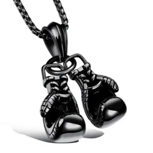 Pendentif gants de boxe Acier (Noir)