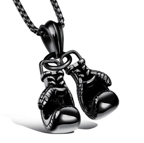 Pendentif gants de boxe Acier (Noir) – Image 2